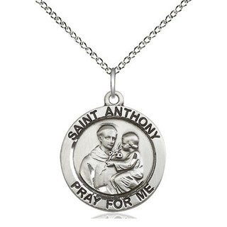 Sterling Silver Saint Anthony of Padua Medal Religious Jewelry Engraved Catholic Saint Jewelry