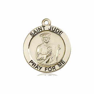 14kt Gold Filled Saint Jude Medal Engraved Catholic Saint Jewelry