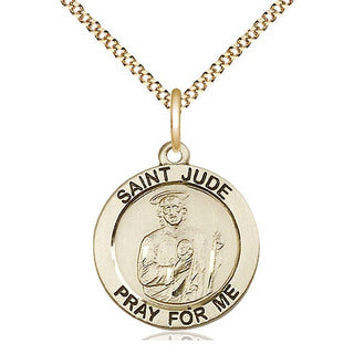 14kt Gold Filled Saint Jude Medal Religious Jewelry Engraved Catholic Saint Jewelry