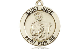 14kt Gold Saint Jude Medal Engraved Catholic Saint Jewelry