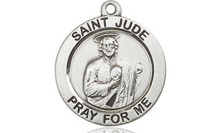 Sterling Silver Saint Jude Medal Religious Jewelry Engraved Catholic Saint Jewelry