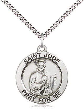 Sterling Silver Saint Jude Medal Religious Jewelry Engraved Catholic Saint Jewelry