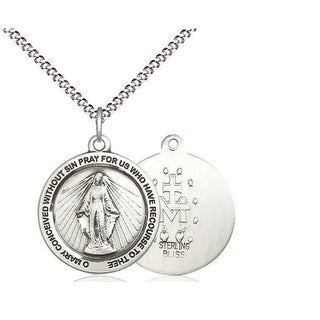 Sterling Silver Miraculous Medal Religious Jewelry