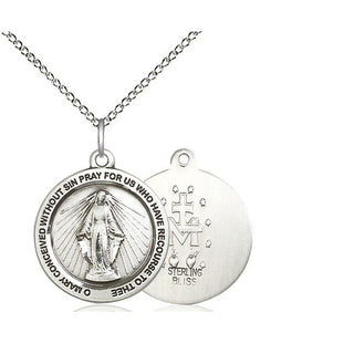 Sterling Silver Miraculous Medal Religious Jewelry