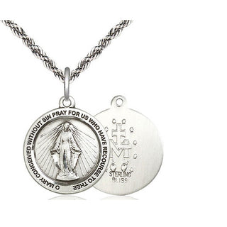 Sterling Silver Miraculous Medal Religious Jewelry