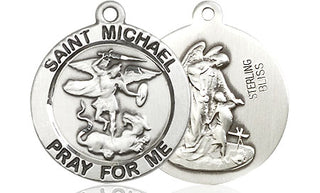 Sterling Silver Saint Michael the Archangel Medal Religious Jewelry