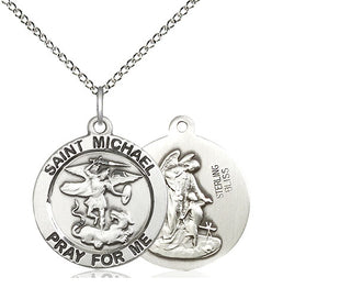 Sterling Silver Saint Michael the Archangel Medal Religious Jewelry