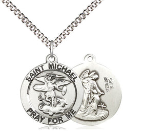 Sterling Silver Saint Michael the Archangel Medal Religious Jewelry