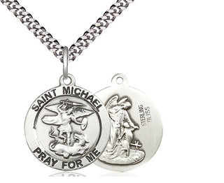 Sterling Silver Saint Michael the Archangel Medal Religious Jewelry