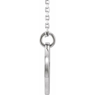 14K White Pierced Cross Disc 16-18" Necklace