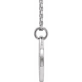 Sterling Silver Imitation Emerald Pierced Cross Disc 16-18" Necklace 