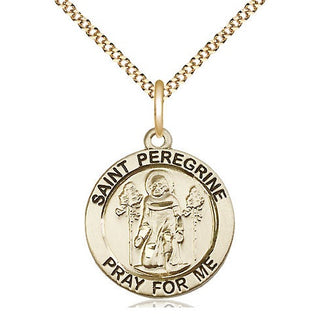 14kt Gold Filled Saint Peregrine Medal Religious Jewelry Engraved Catholic Saint Jewelry