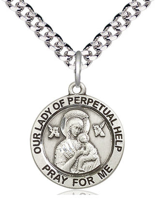 Pewter Our Lady of Perpetual Help Medal | Medium | Engravable
