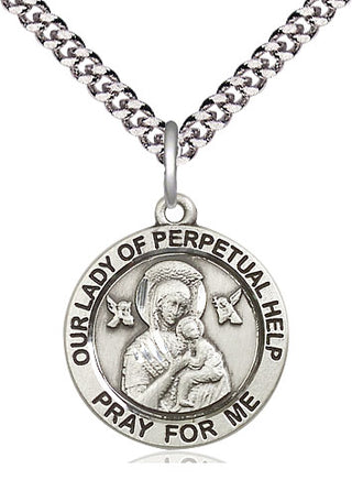 Pewter Our Lady of Perpetual Help Medal | Medium | Engravable