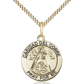 14kt Gold Filled Caridad del Cobre Medal Religious Jewelry Engraved Catholic Saint Jewelry