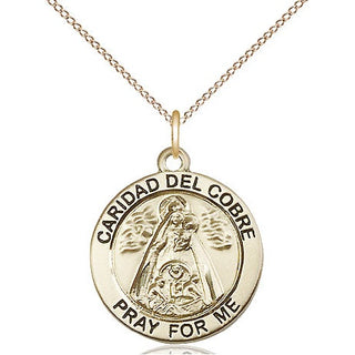 14kt Gold Filled Caridad del Cobre Medal Religious Jewelry Engraved Catholic Saint Jewelry