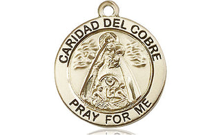14kt Gold Caridad del Cobre Medal Engraved Catholic Saint Jewelry