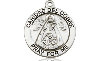 Sterling Silver Caridad del Cobre Medal Engraved Catholic Saint Jewelry