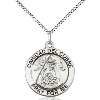 Sterling Silver Caridad del Cobre Medal Religious Jewelry Engraved Catholic Saint Jewelry