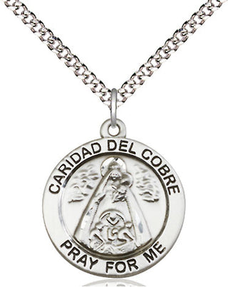 Sterling Silver Caridad del Cobre Medal Religious Jewelry Engraved Catholic Saint Jewelry