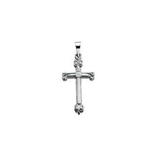 14K White 20x12 mm Cross Pendant