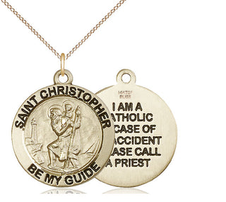 14kt Gold Filled Saint Christopher Medal Catholic Jewelry