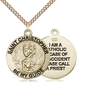 14kt Gold Filled Saint Christopher Medal Catholic Jewelry