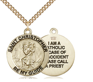14kt Gold Filled Saint Christopher Medal Catholic Jewelry