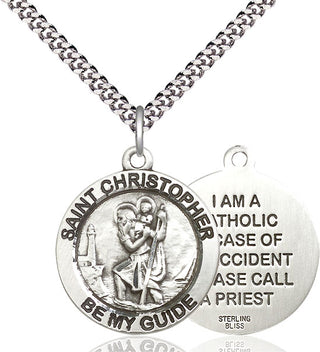Pewter Saint Christopher Medal Catholic Jewelry