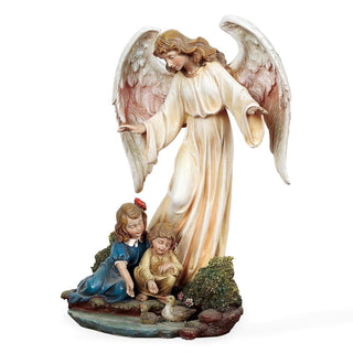 8.5-Inch Guardian Angel With Child Figure - Renaissance Collection