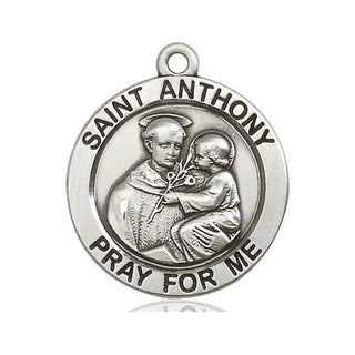 Sterling Silver Saint Anthony Medal Catholic Jewelry Engraved Catholic Saint Jewelry