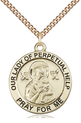 14kt Gold Filled Our Lady of Perpetual Help Medal | Large | Engravable