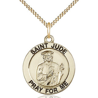 14kt Gold Filled Saint Jude Medal Catholic Jewelry Engraved Catholic Saint Jewelry