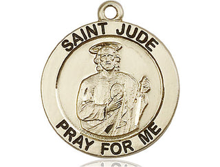 14kt Gold Saint Jude Medal Engraved Catholic Saint Jewelry