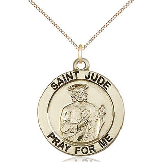 14kt Gold Saint Jude Medal Engraved Catholic Saint Jewelry