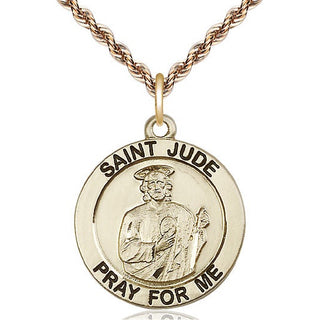 14kt Gold Saint Jude Medal Engraved Catholic Saint Jewelry