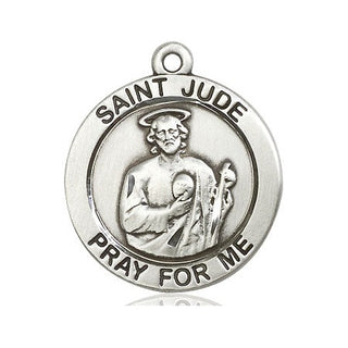 Sterling Silver Saint Jude Medal Catholic Jewelry Engraved Catholic Saint Jewelry
