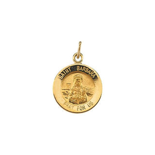 14K Yellow Saint Barbara Medal