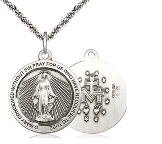 Sterling Silver Miraculous Medal Catholic Jewelry