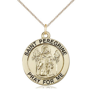 14kt Gold Filled Saint Peregrine Medal Catholic Jewelry Engraved Catholic Saint Jewelry