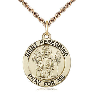 14kt Gold Filled Saint Peregrine Medal Catholic Jewelry Engraved Catholic Saint Jewelry