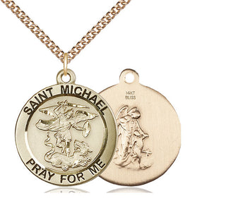 14kt Gold Saint Michael the Archangel Medal