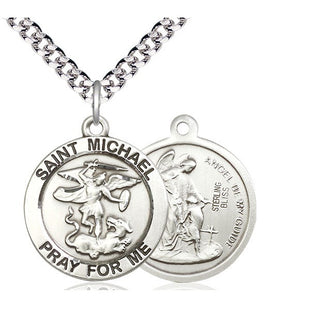 Sterling Silver Saint Michael the Archangel Medal Catholic Jewelry