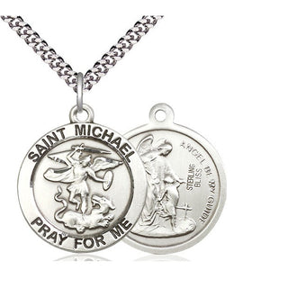 Sterling Silver Saint Michael the Archangel Medal Catholic Jewelry