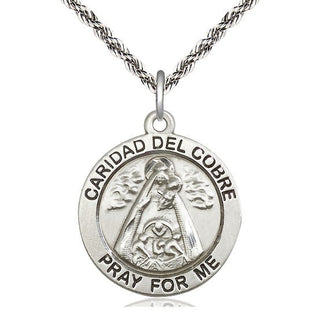 Sterling Silver Caridad del Cobre Medal Catholic Jewelry Engraved Catholic Saint Jewelry