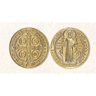 Bulk Gold Tone Token - St Benedict