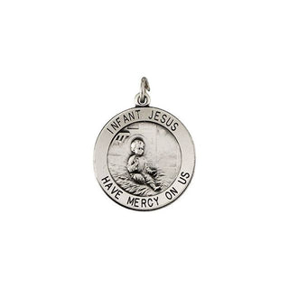 Sterling Silver 18 mm Infant Jesus Medal with 18" Necklace