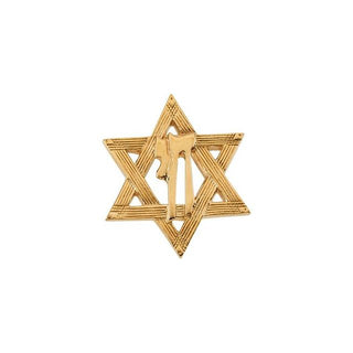 14K Yellow Star of David Chai Lapel Pin