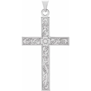 Sterling Silver 39x25 mm Cross Pendant