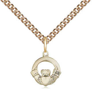 14kt Gold Claddagh Medal